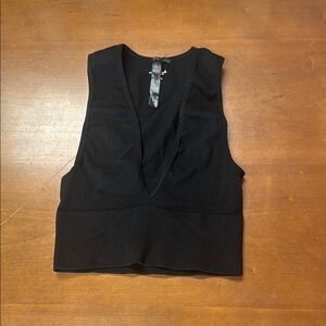 Urban Outfitters Black Fitted Crop Tank Top